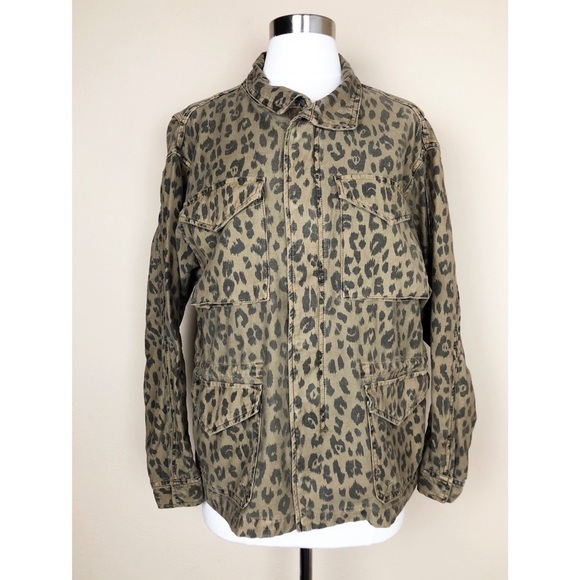 FRAME Cheetah Print Service Cargo Jacket M - Picture 1 of 6